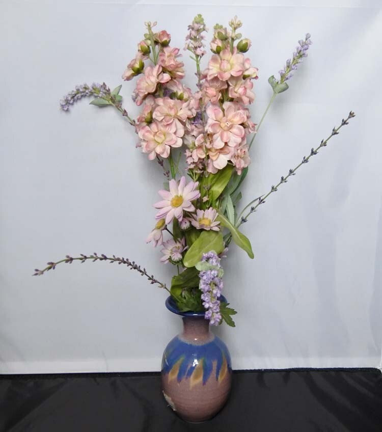 Vintage Handmade Glazed Vase for Flowers Table Window Sill Decor About 7″H x 4″W
