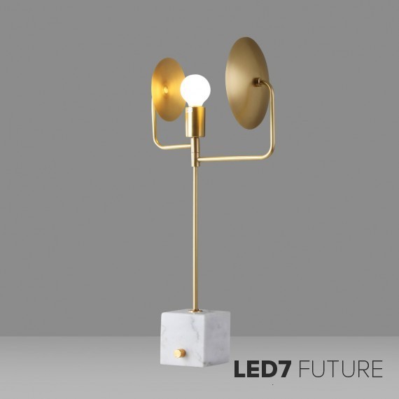 Modern Brass & Marble Table Lamp