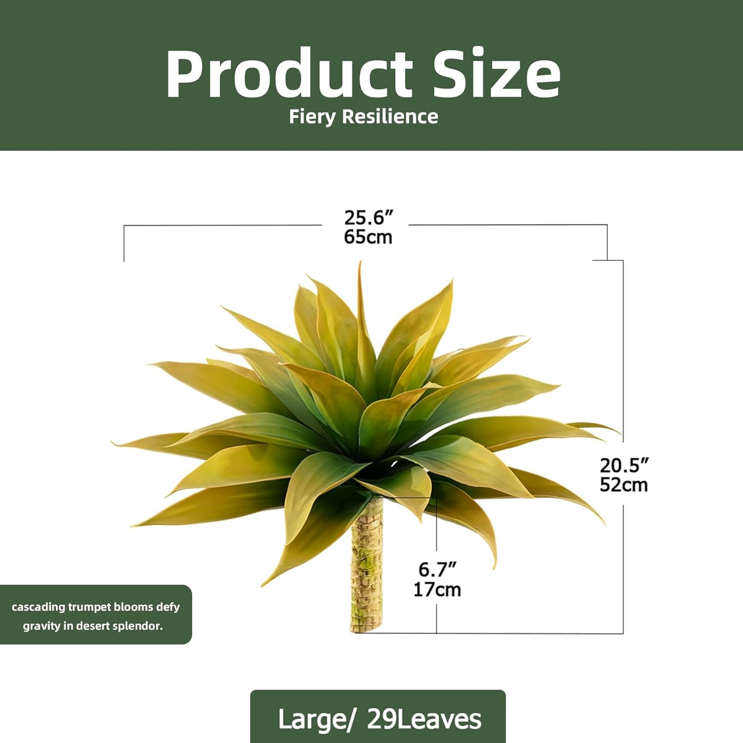 Artificial Plants Outdoors Faux Agave Fake Greenery Outdoor Artificial Plant 28″