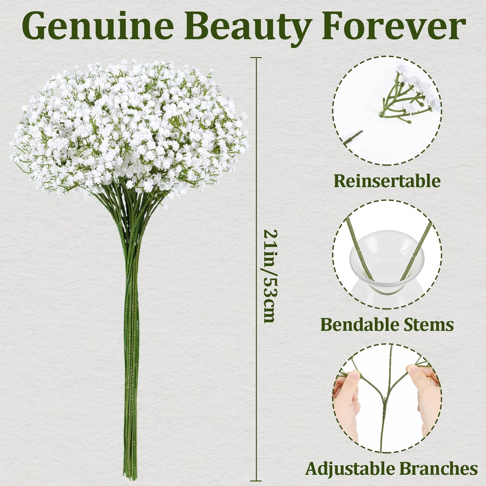 Waipfaru 100Pcs Artificial Baby Breath Flowers