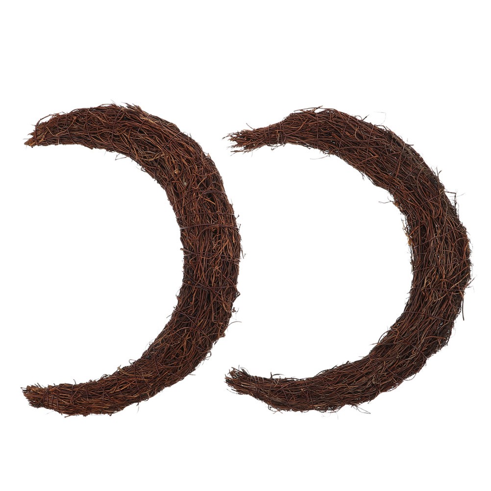 2 PCS Natural Rattan Vine Ring Branch Garland Twig Wreath Grapevine