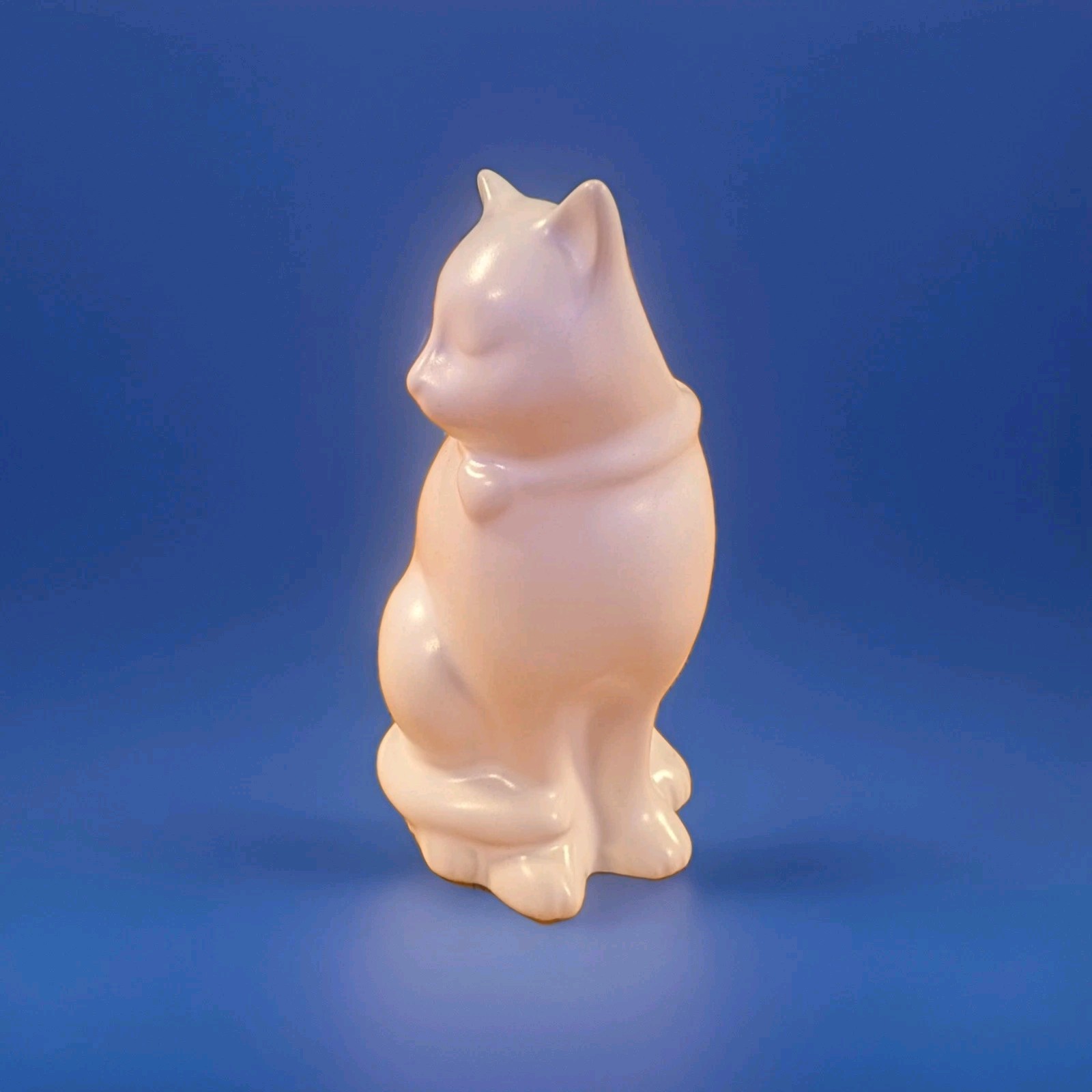 Partylite White Cat Vase small kitten figurine planter 4 inch Kitty Kitsch Cute