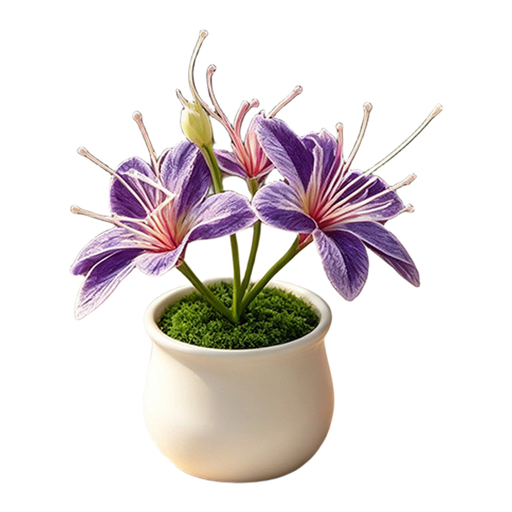 Soft Rubber Like Artificial Jasmine Flower Pot 10.5cm for Modern For Home Decor