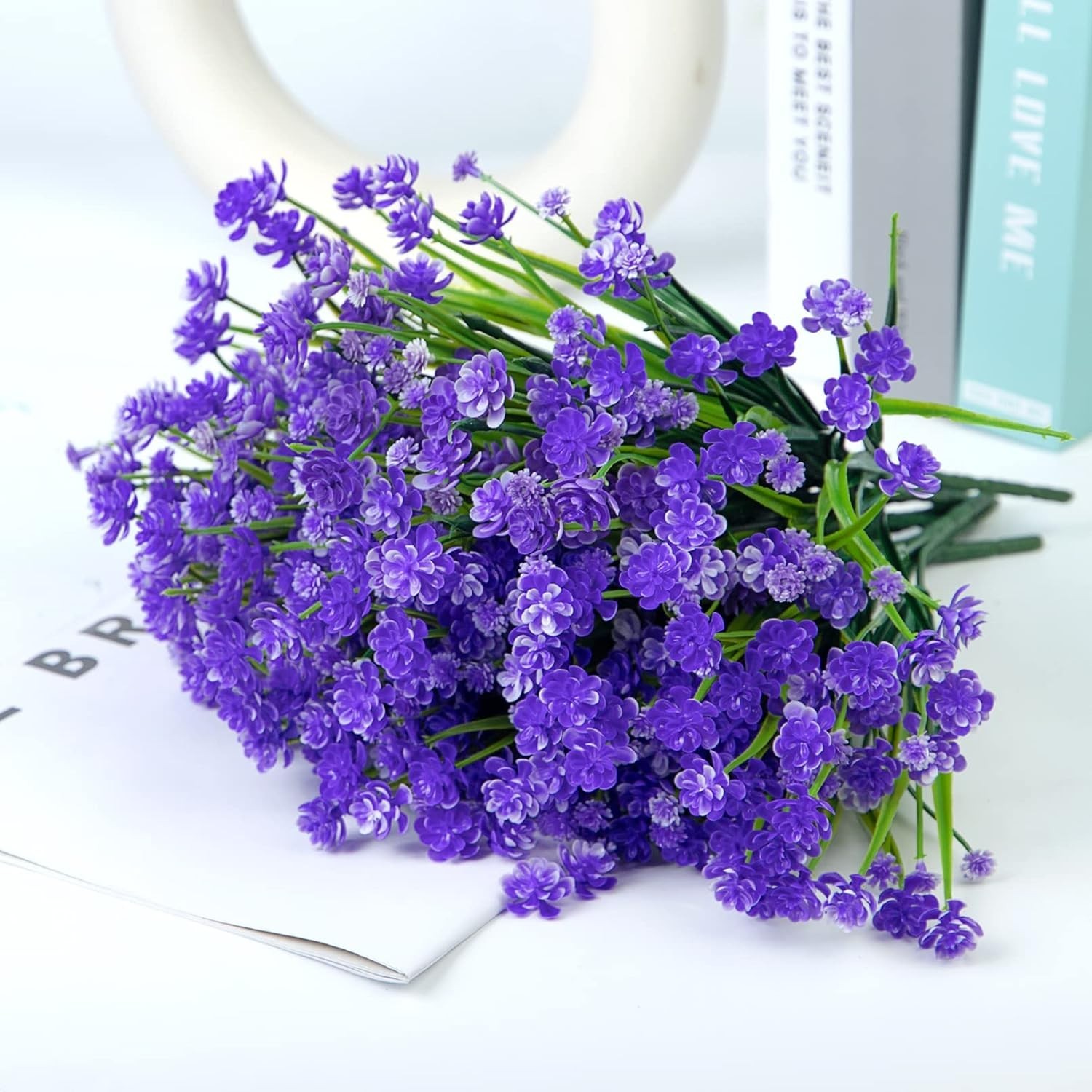 Vibrant 12 Pack of Purple Faux Flowers – Indoor & Outdoor Decoration Solution
