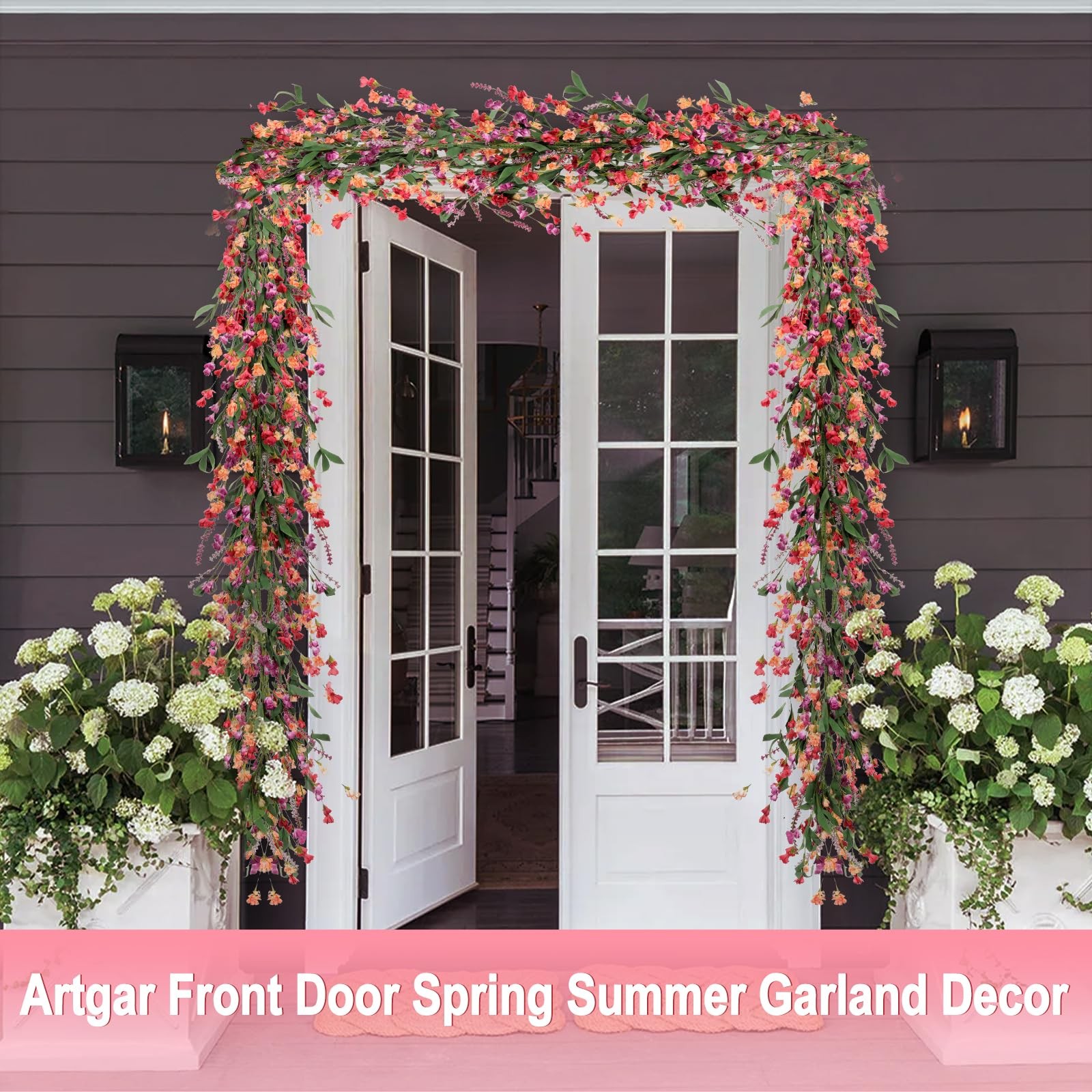 Flower Garland 6Ft Spring/Summer Garland Floral Garlands for Mantle All Year …