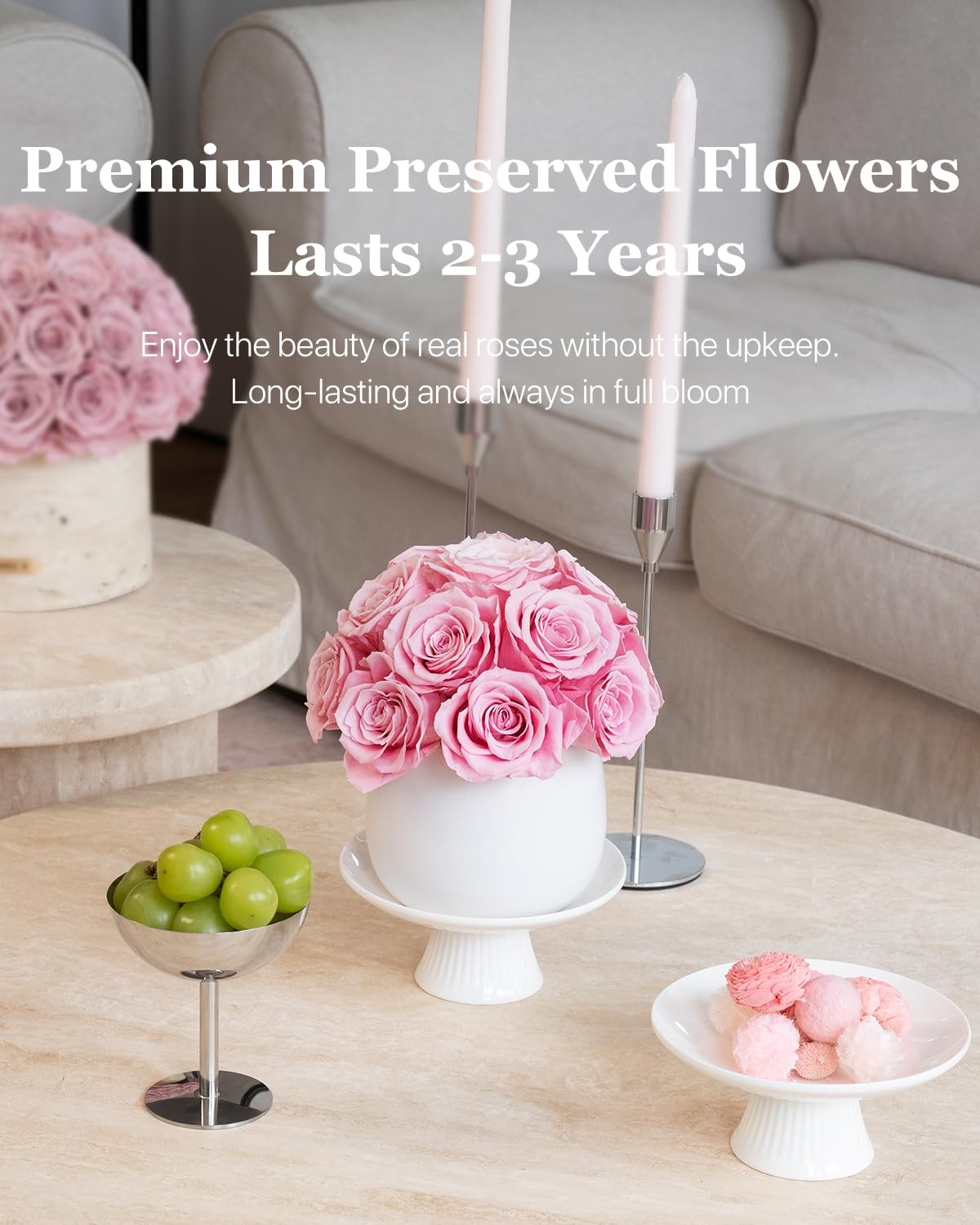 Preserved Flowers Vase Ceramic Decor, Eternal Flower Vases for Centerpieces, …