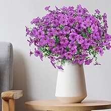 24 Bundles Artificial Flowers for Outdoors Fake Silk Flowers UV Resistant Faux