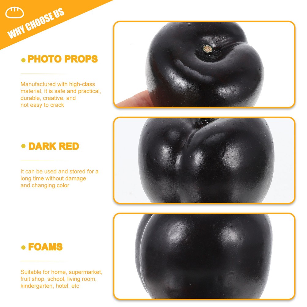 8pcs Fake Plum Photography Props Artificial Plum Lifelike Fruit Decorations