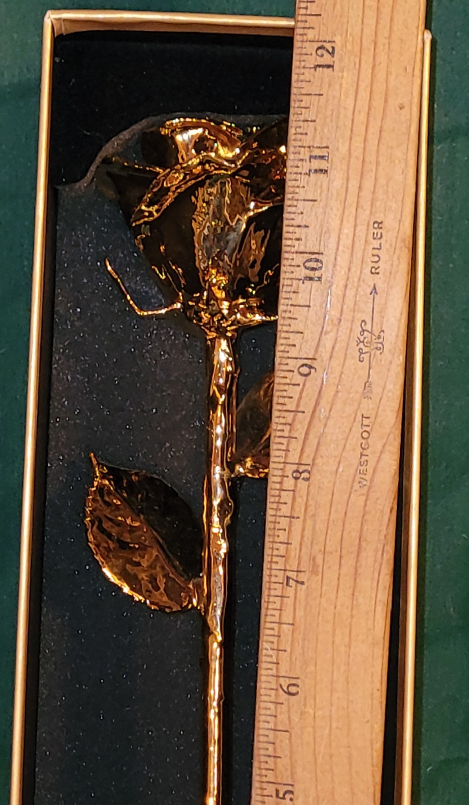 REAL 24K GOLD ROSE, Genuine One Of A Kind Rose Hand Dipped In 24K Gold In Box