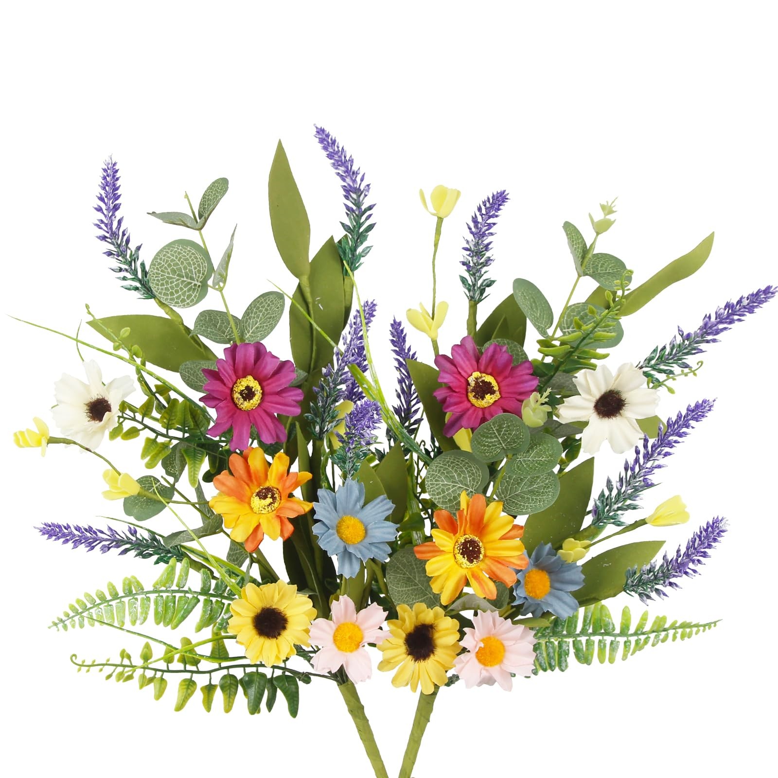 2 Pcs Wildflowers Artificial Flowers Daisy with Stems Fake Wildflowers Bouque…