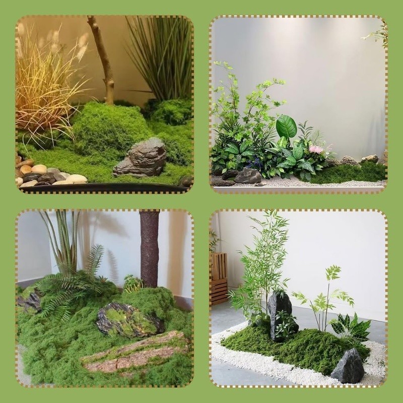 Realistic Fake Green Moss Soft Nylon Indoor Outdoor Decoration Crafting New