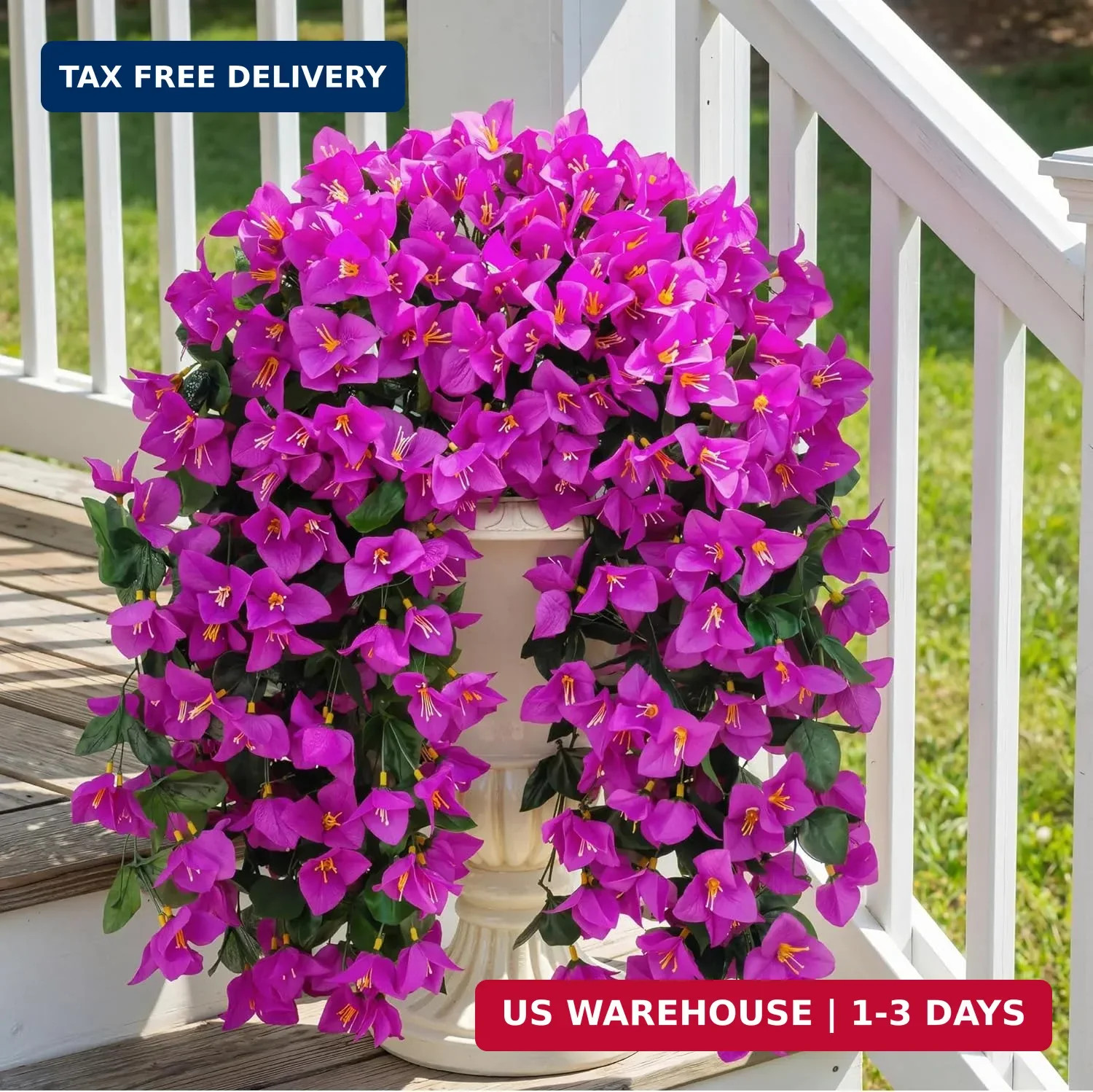 Artificial Fake Hanging Flowers Plants for Outdoor Outside Spring Summer Decorat