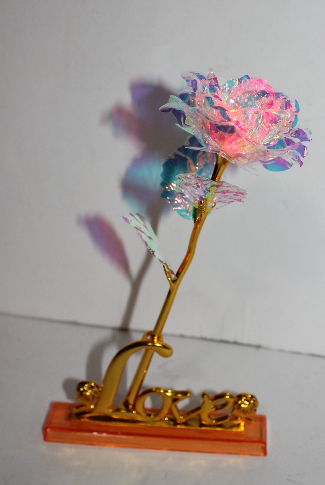Mothers Day Light Up Rose Flower in Love Stand Great Gift Valentines Anniversary