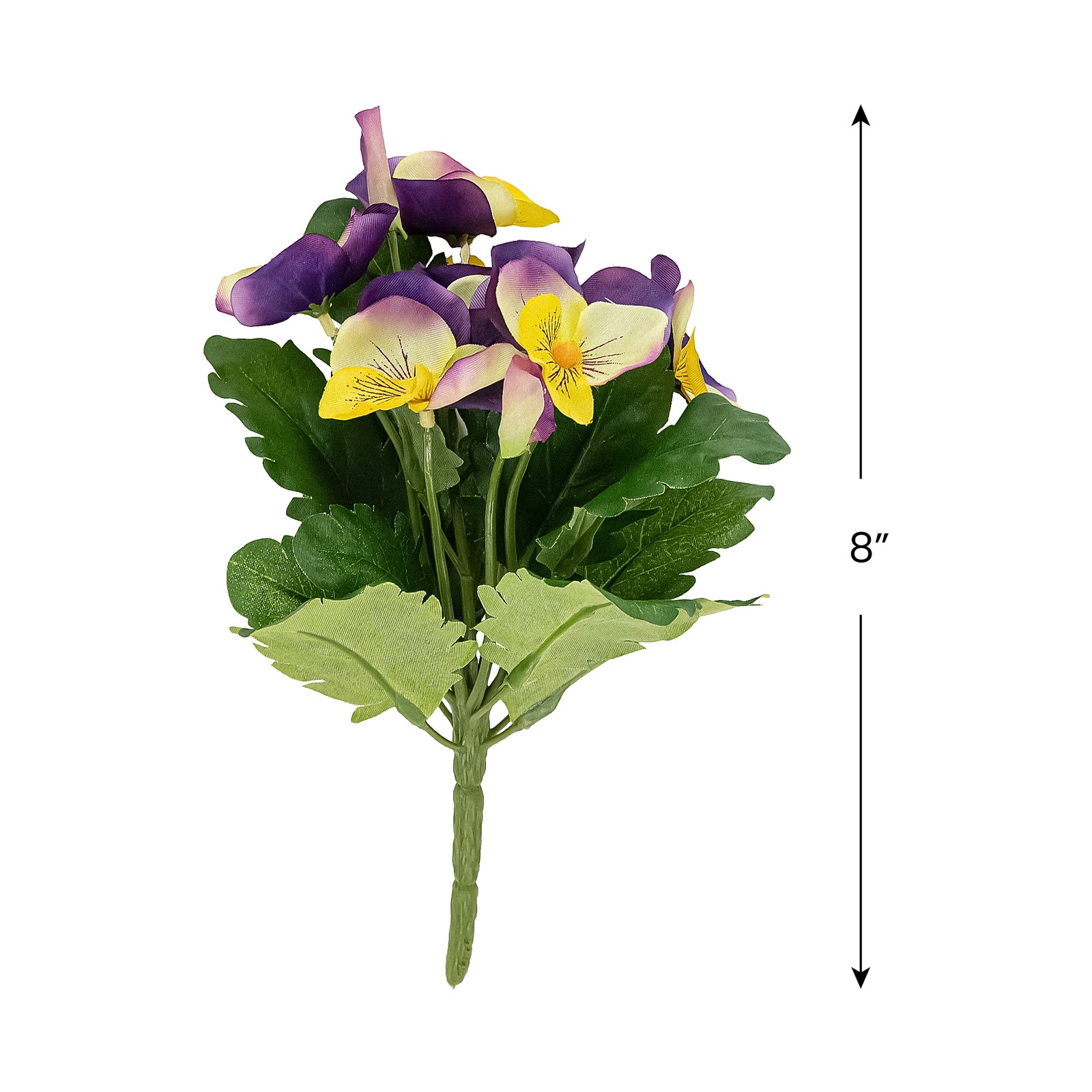 Allstate 8″ Lavender and Yellow Pansy Artificial Silk Floral Bouquet