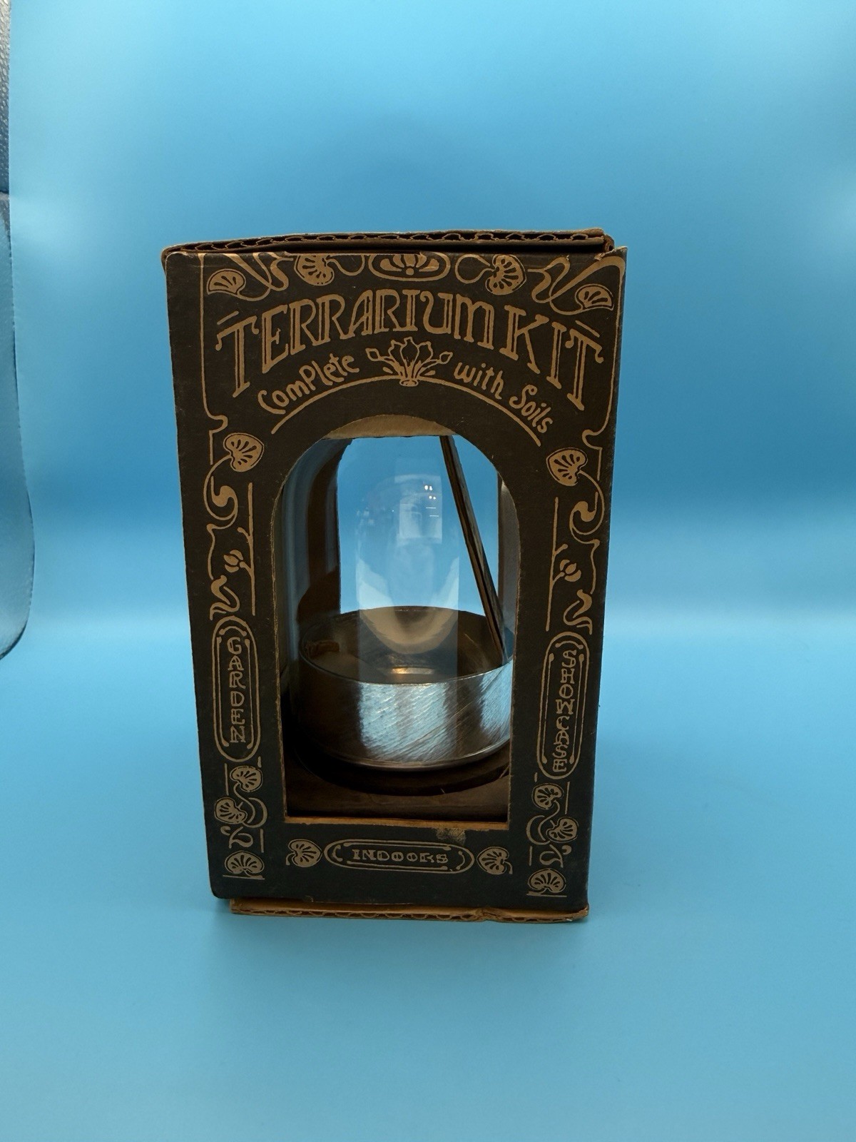 Vintage Terrarium Kit Complete with Soils Glass Dome Leonard Creations 1970s