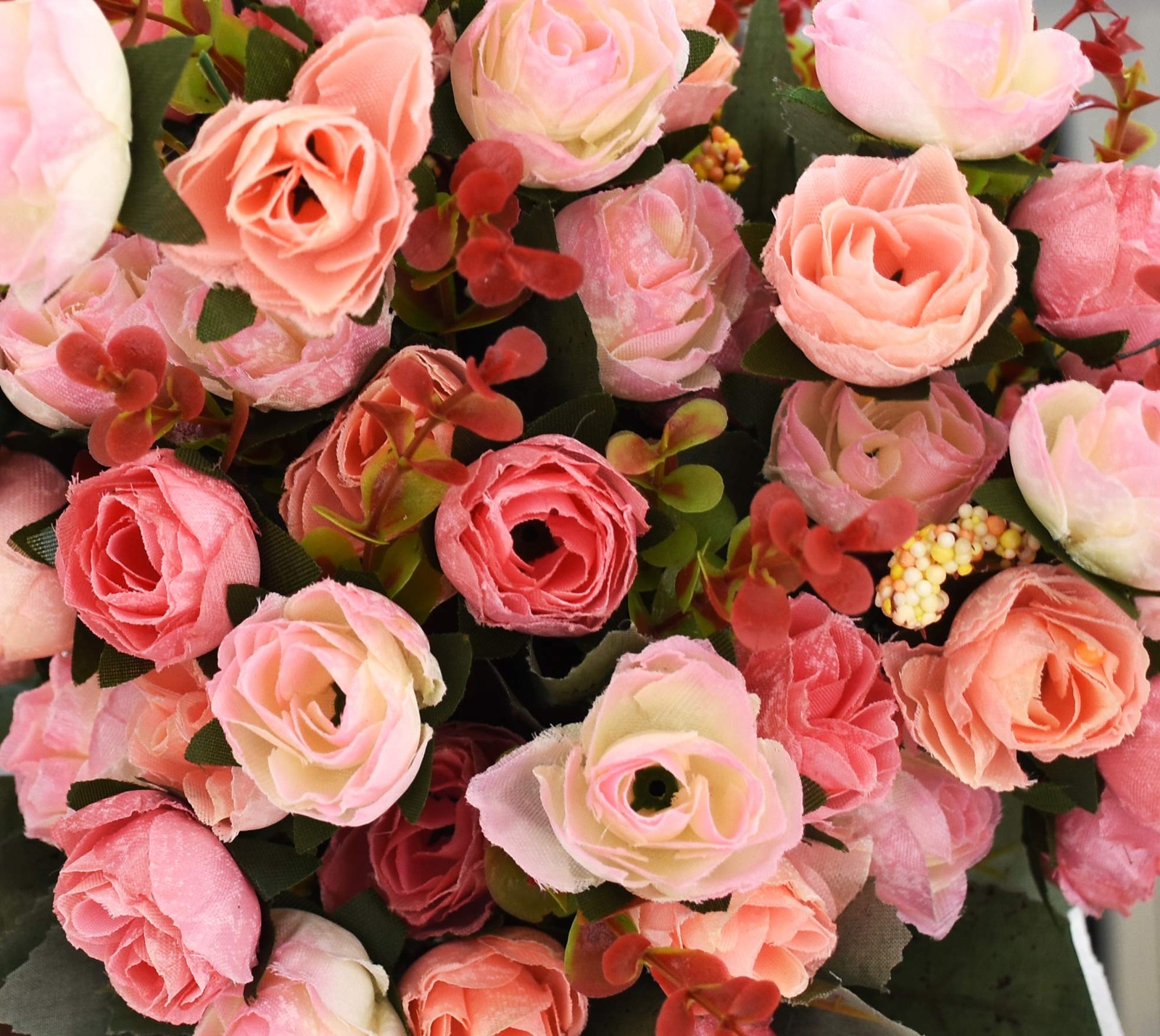 7 Branch 21 Heads Artificial Flowers Mini Rose Bouquet Silk Rose Bouquet Wedding