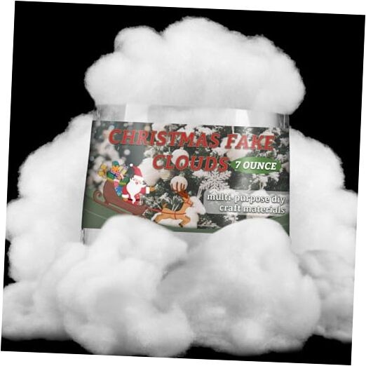 RAINFLOW 7 Ounce Christmas Fake Snow Cotton – Artificial Snow Stuffing White