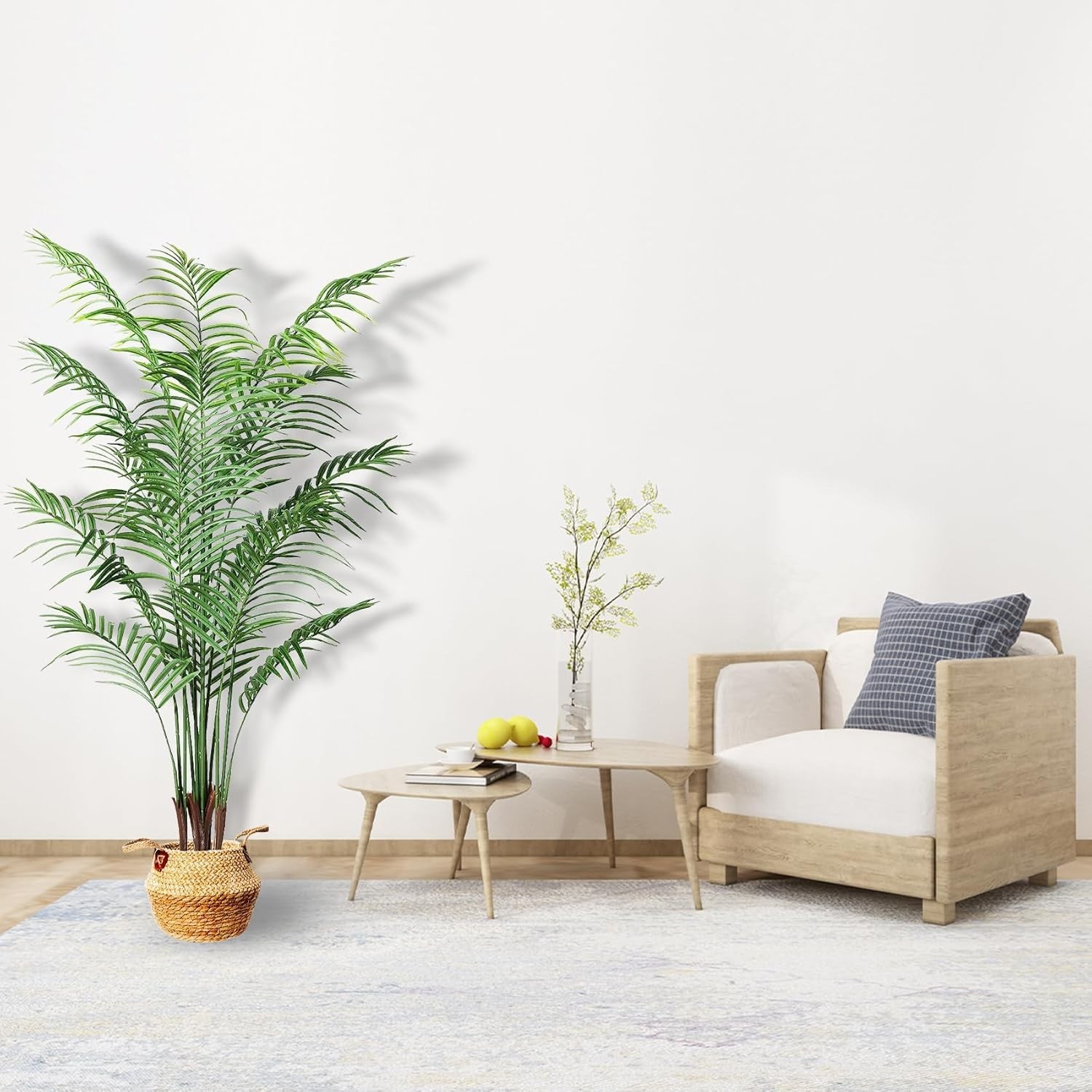 Best 6ft Tall Artificial Areca Palm Trees Set of 2 19-Trunk Real Touch Fake with
