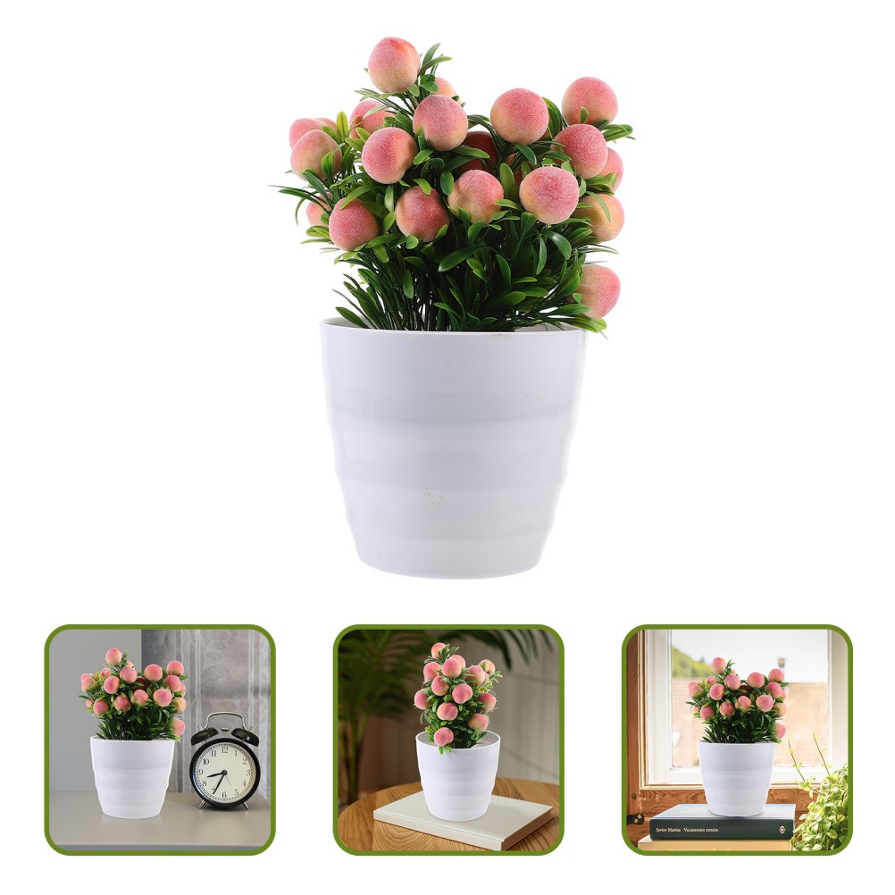Fake Bonsai Faux Plants for Indoors Artificial Small Tree with Pot