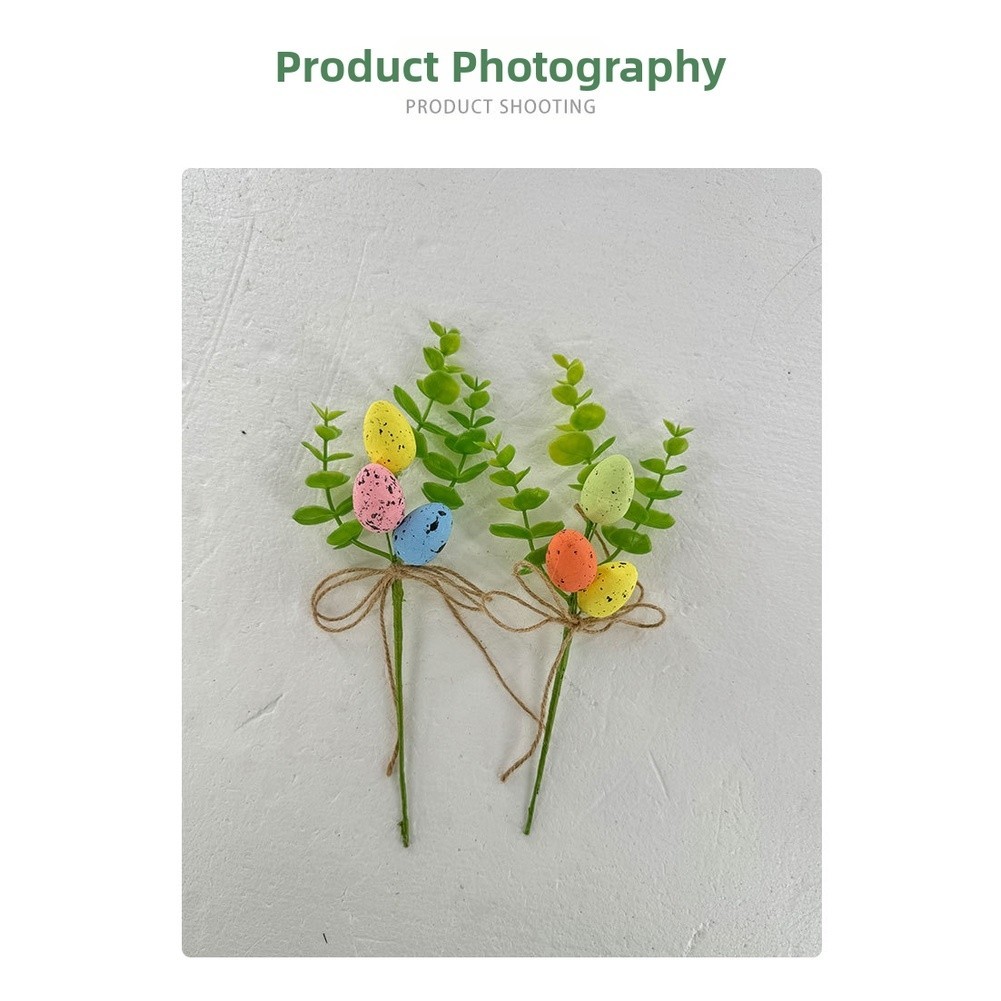 Decorative Easter Egg Cuttings Artificial Plastic Flowers for Indoor Display