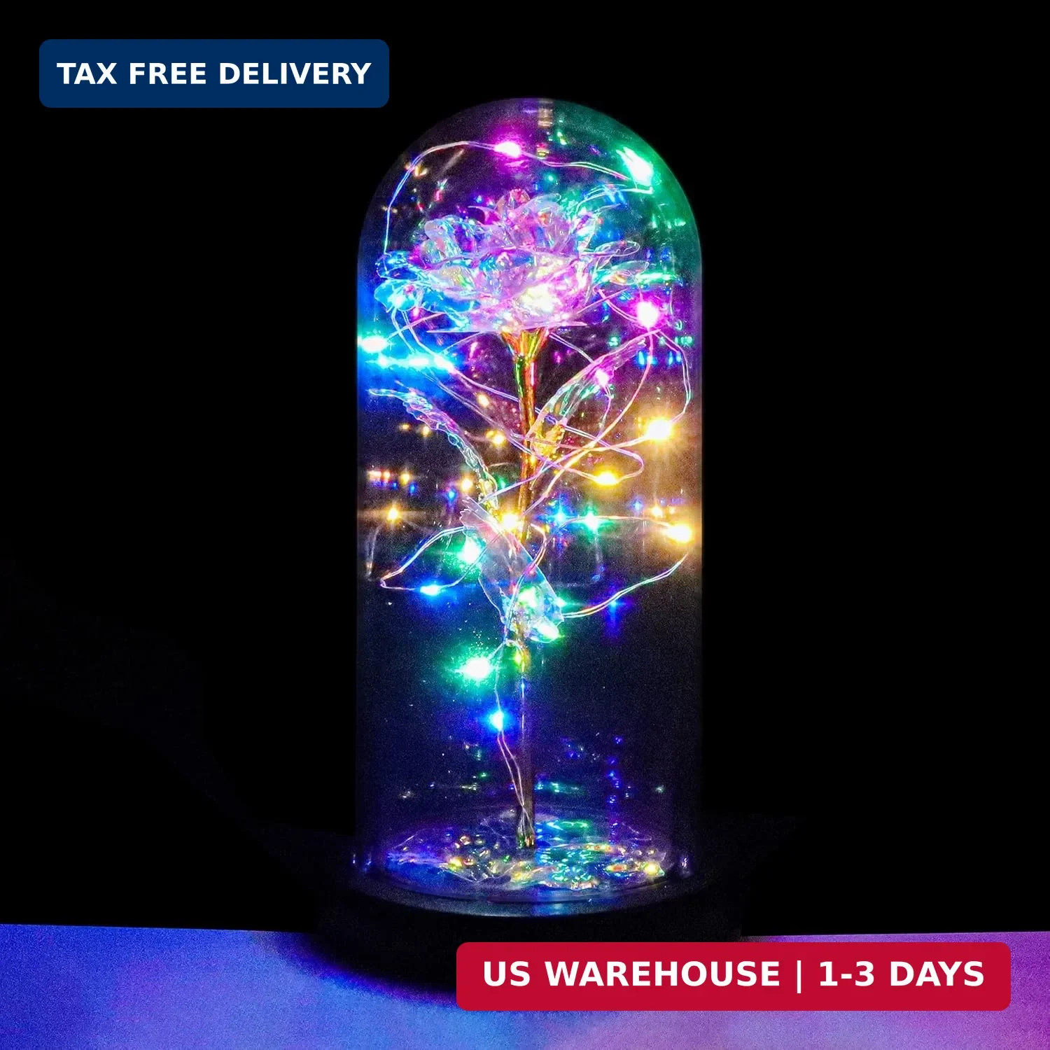 FGSS Eternal-Rose-Flowers-Gift Galaxy-Glass Rose-Flower-Light-Gifts for Mom-Gran