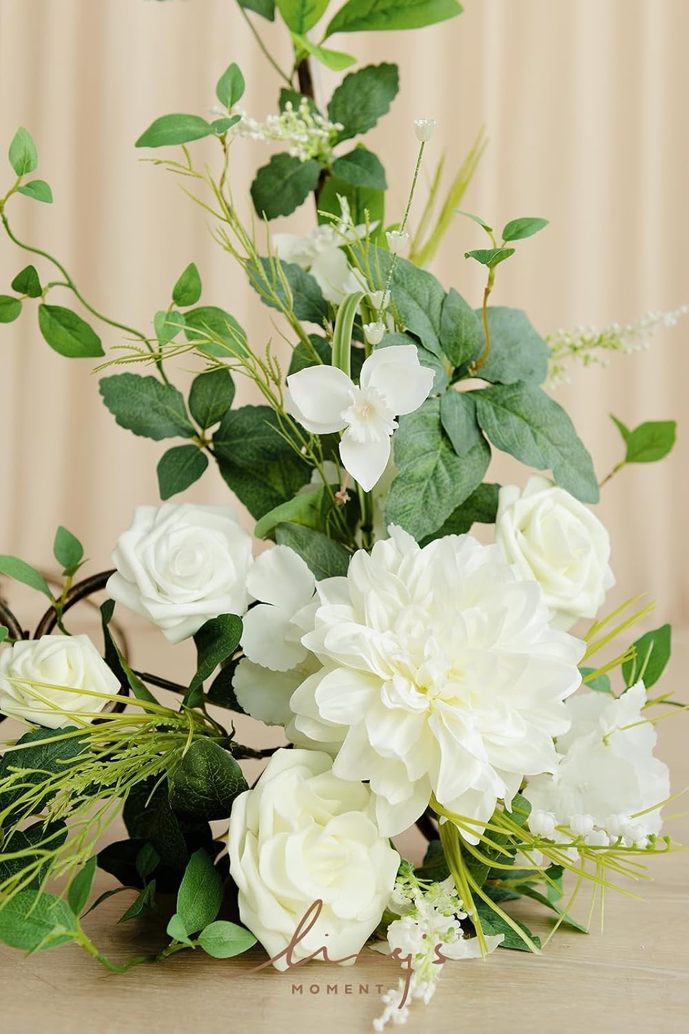 Ling’s Moment 2pcs Wedding Flowers Garland Artificial Floral Swag Arch