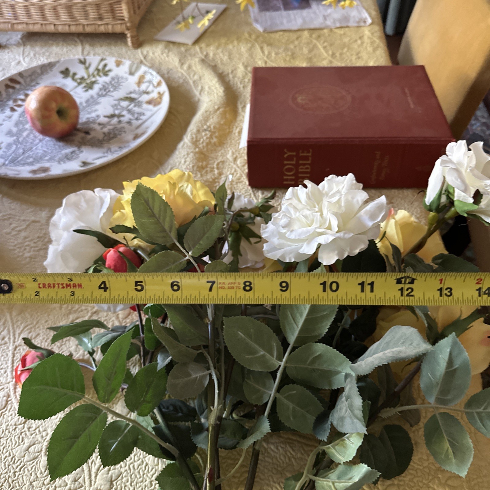Pottery Barn Faux Mixed Color Roses Flower Stems