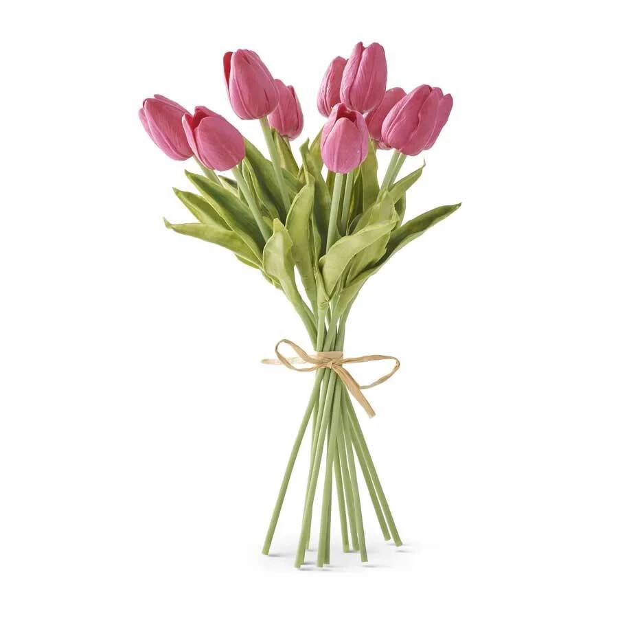K&K Interiors Real Touch Mini Tulip Fuchsia 11399B-FU 13.5″ 12 Stem