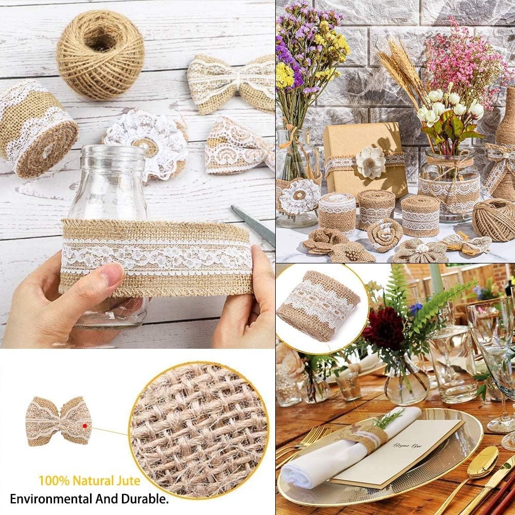30PCS Rustic Burlap Flowers Set: Perfect for Weddings & DIY Crafts Elegance