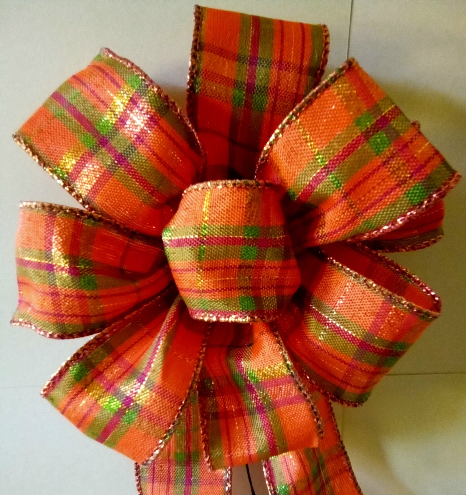 Fall Bow approx. 5-1/2 in wide decoration mailbox sm. wreath lamp post handmade
