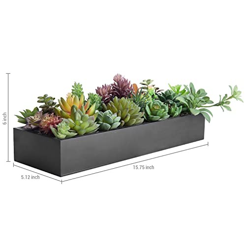 MyGift Artificial Succulent Centerpiece,15.75 Inch Faux Succulents Arrangement