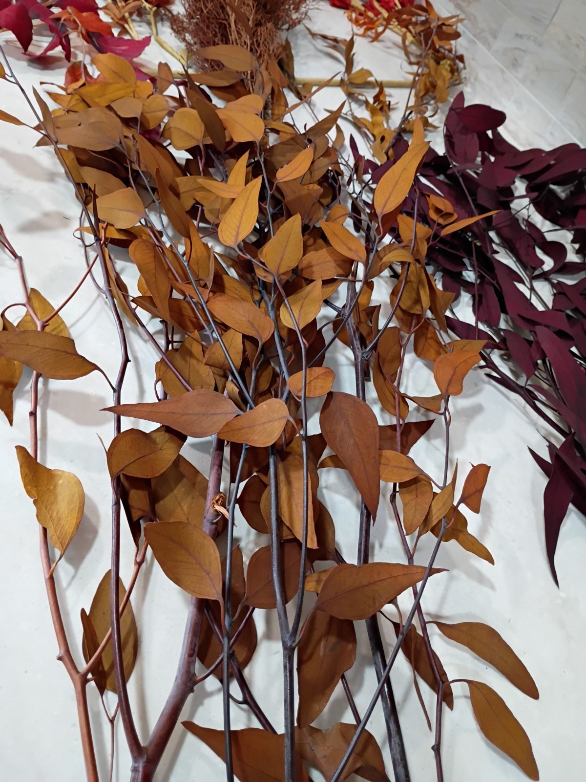 Artificial Stems Picks Flowers; Brown, Orange, Purple