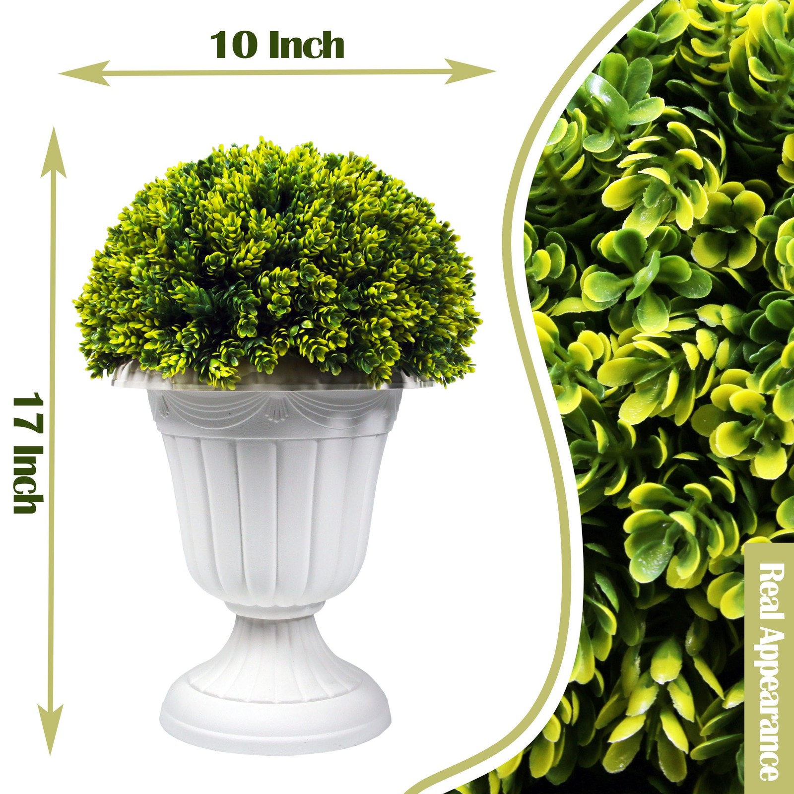 2 PCS 17” Artificial Plastic Pine Cone-Shaped Leaves Topiary Ball Tree，Faux P…