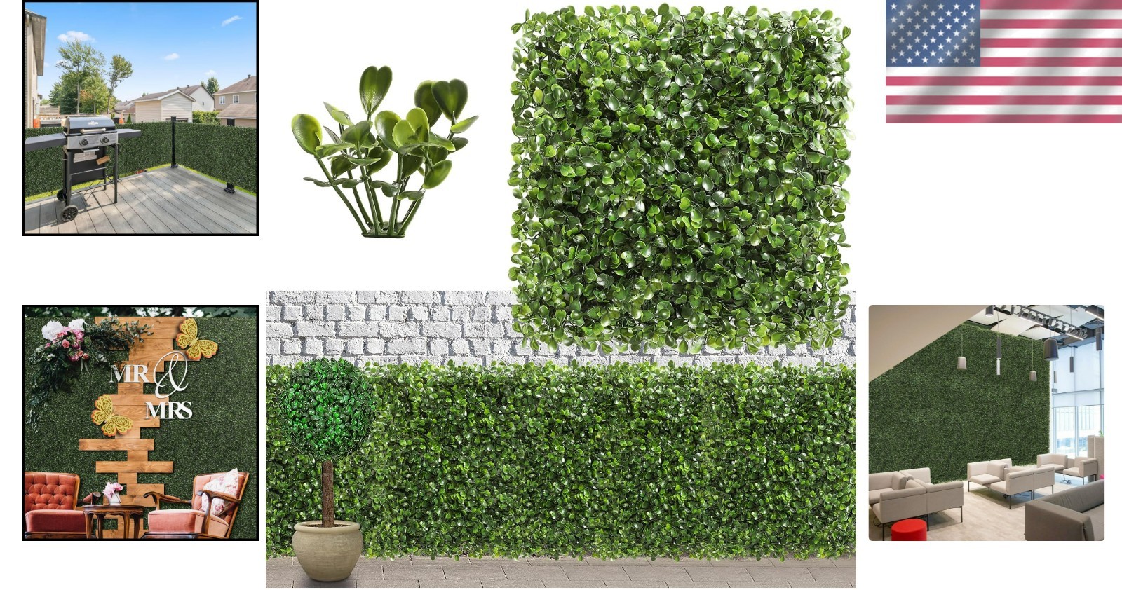 Elegant 12PCS 10”×10” Artificial Boxwood Panels for Indoor/Outdoor Decor