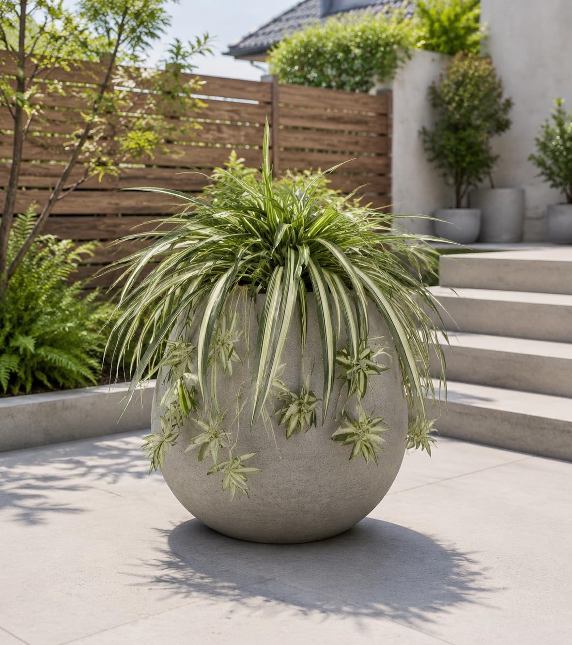 Artificial Spider Plant Silk Faux Chlorophytum Comosum Greenery Fake Spider H…