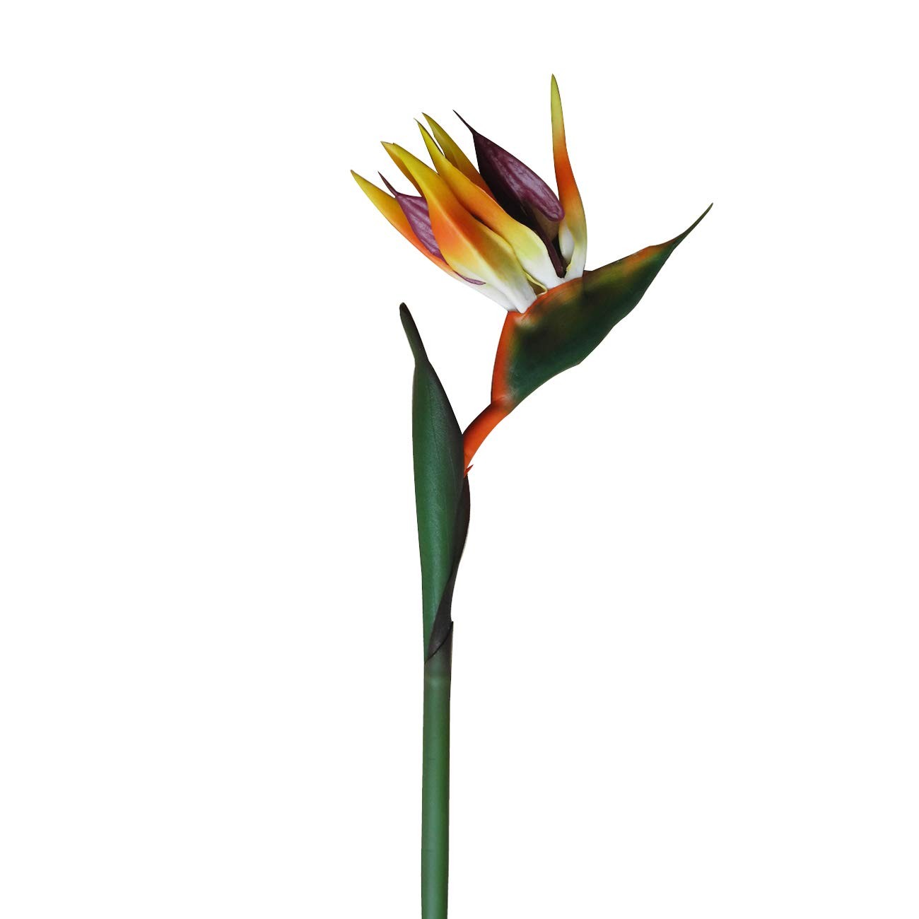 2 Pcs Artificial Flowers Bird of Paradise + 1 Set Palm Leaves Artificial Plan…
