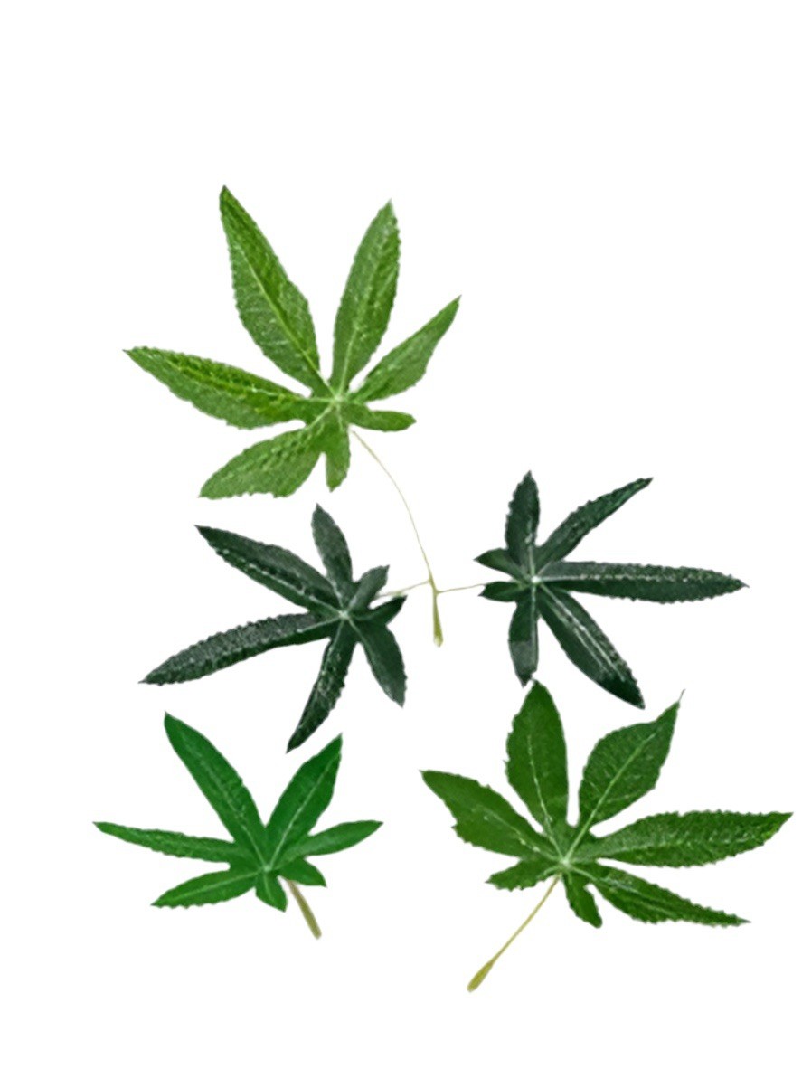 96 Faux Cannabis Leaves Artificial Pot Leaf Party Craft Decor 5” Green