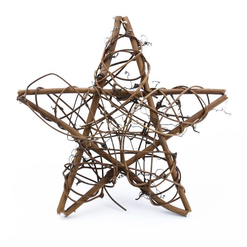 10/15/20cm Artificial Rattan Star Frame Wreath Christmas Decoration Home Wedding