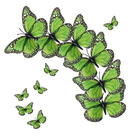 Syhood Pieces Emerald Monarch Butterfly Decorations 4.7 Inch 24 Green