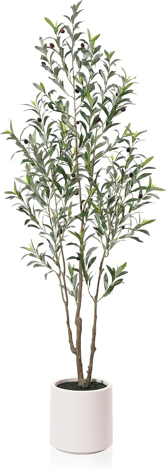 Artificial Olive Tree 6ft,Tall Fake Olive Trees for Indoor | Faux Olive Silk