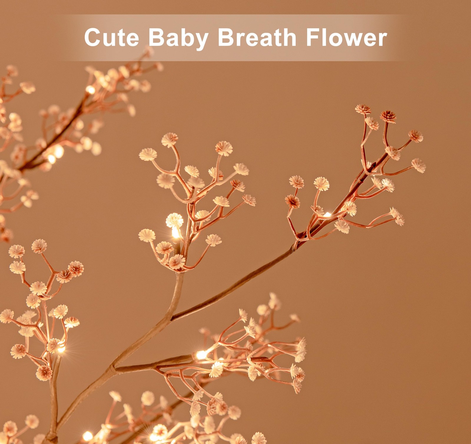 6FT Lighted Gypsophila Tree 176 LED Artificial Baby Breath Flowers Tree with …
