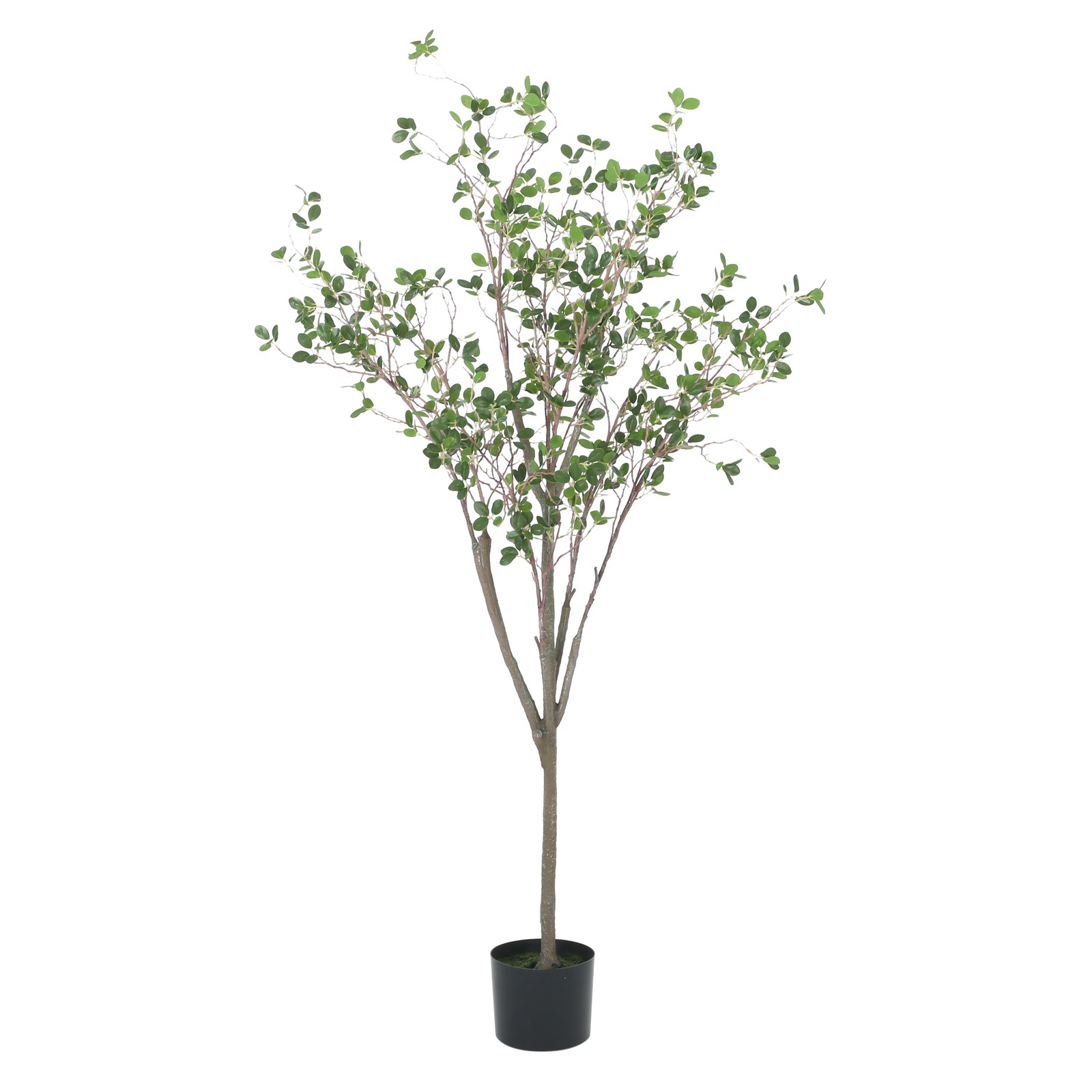 Artificial Leaf Tree 59 Inch Pre-Potted Realistic Faux Plant Indoor Decor