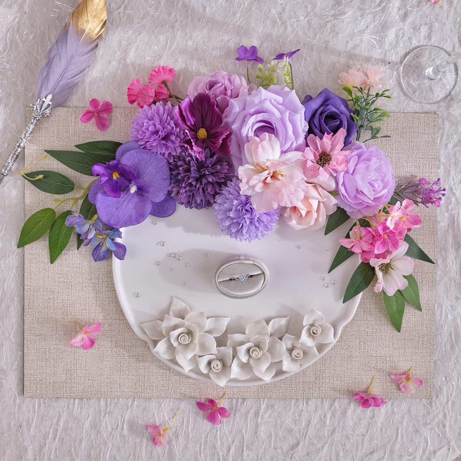Artificial Flowers Blush Peony Dahlia Bulbous Chrysanthemum – DIY Floral Decor