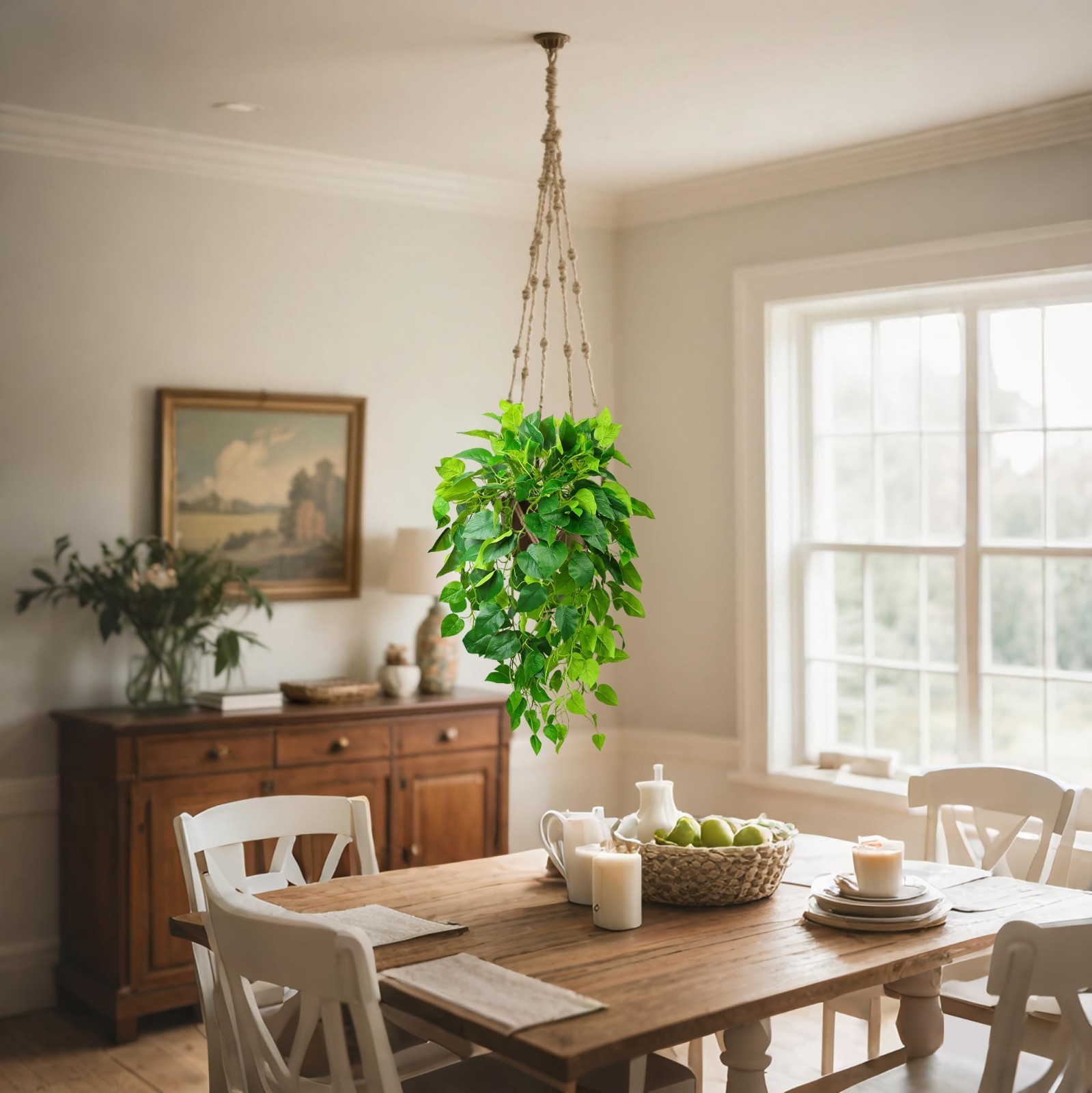 40″ Artificial Ivy Hanging Plants – 2PCS Potted Trailing Greenery for Indoor/Out