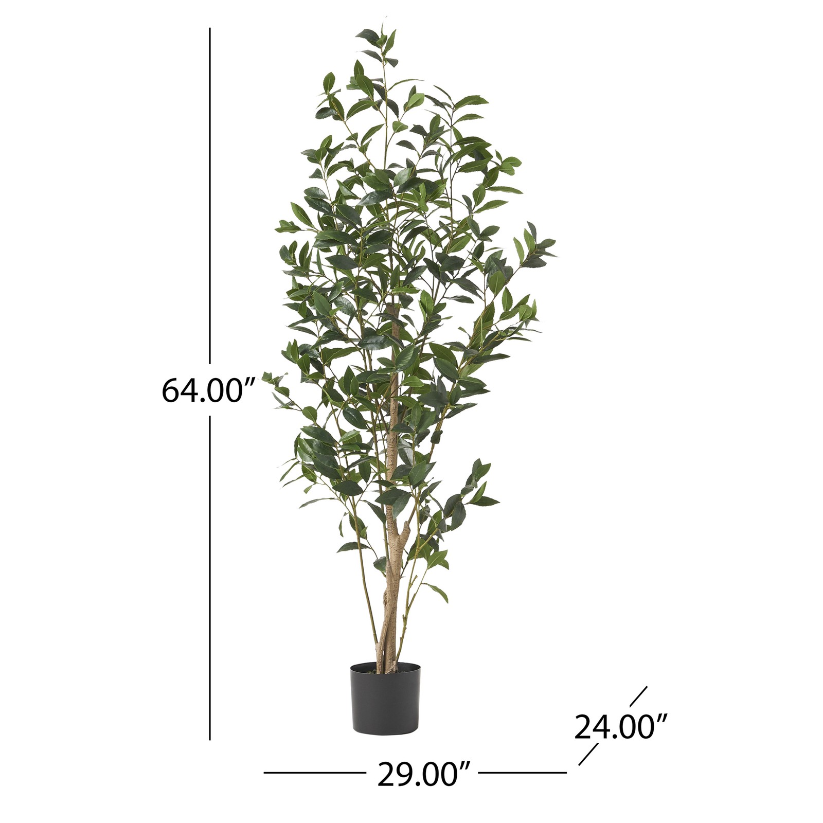 64″ Artificial Laurel Tree Plant for Indoor/Outdoor Green