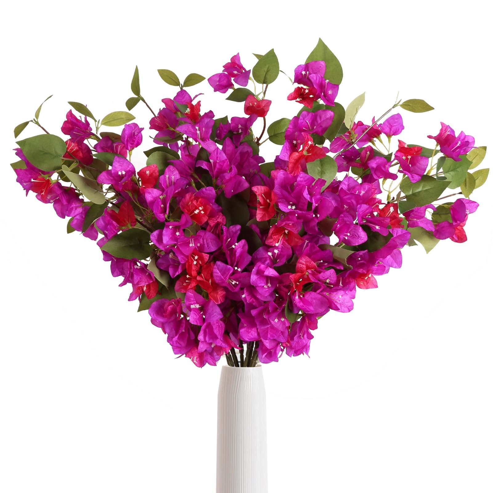 12PCS Bougainvillea Artificial Flowers 31.50″ Long Stem Faux Silk Bougainvill…