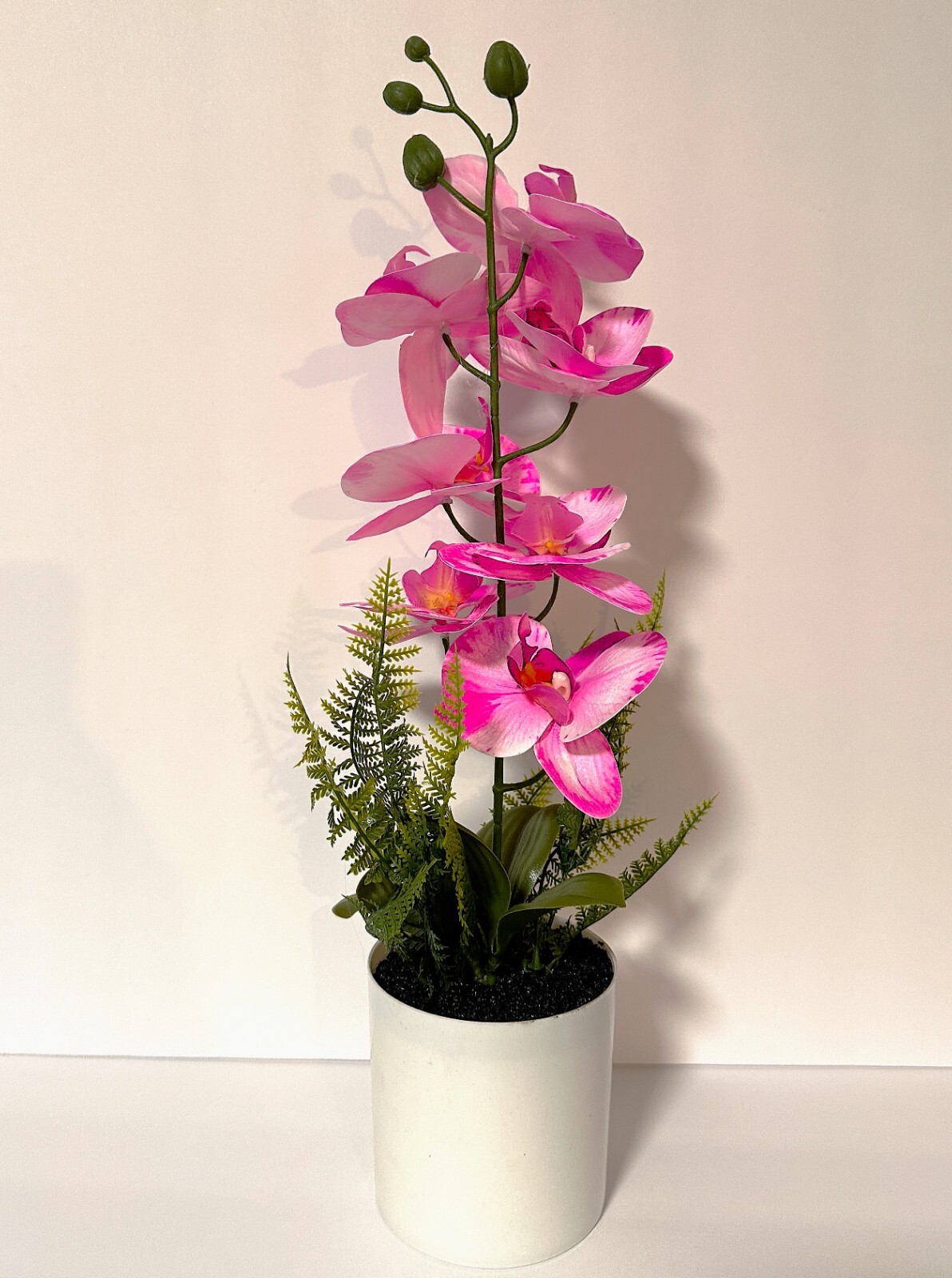 Artificial Flowers Potted Silk Orchid Faux Potted Flower Fake Phalaenopsis Decor
