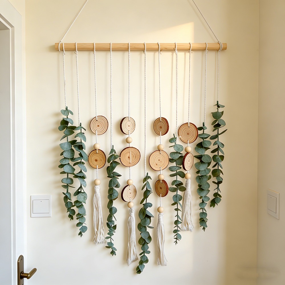 Artificial Eucalyptus Wall Hanging Fake Boho Wall Art Bedroom Kitchen Home Decor