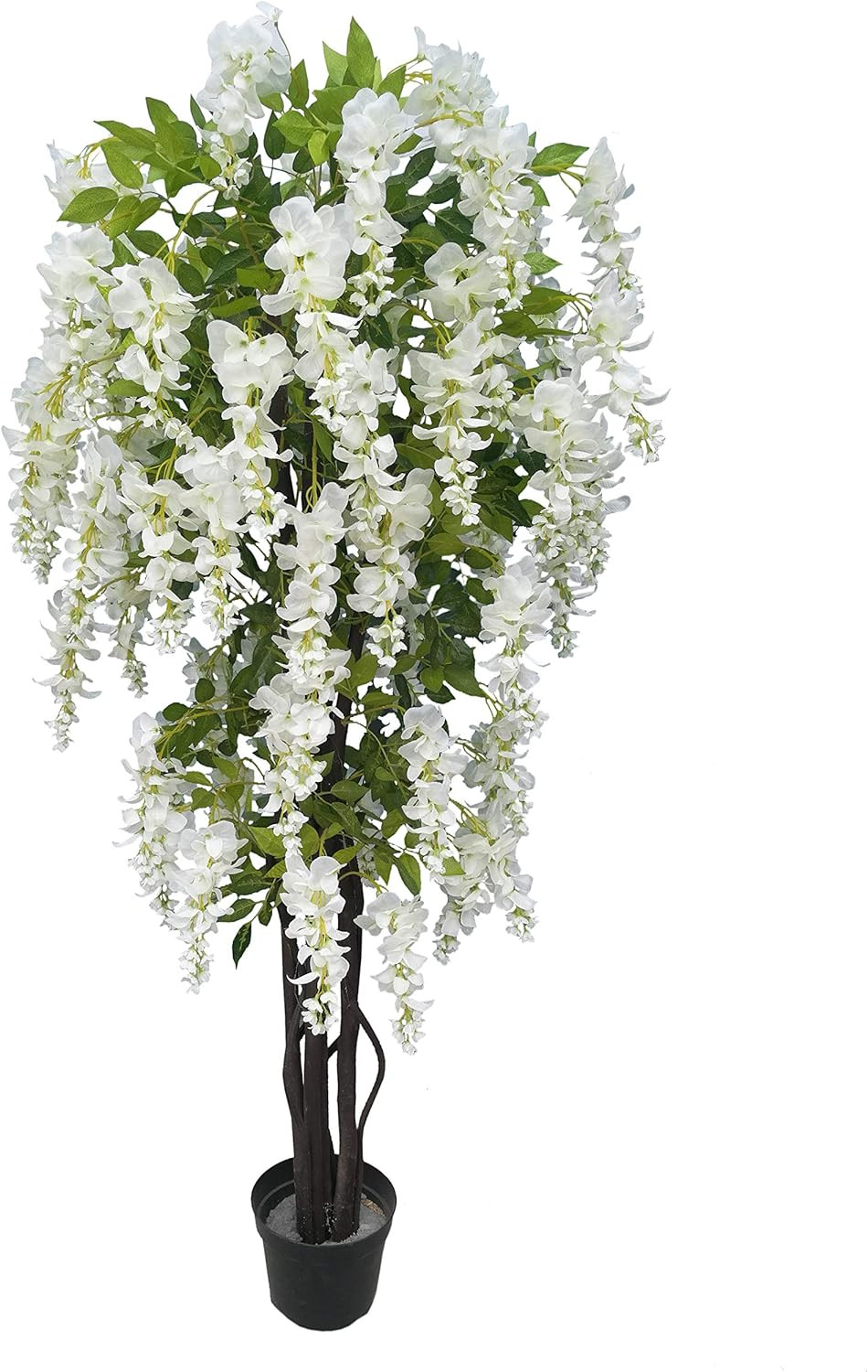 6ft Cream White Wisteria Artificial Tree – Real Touch, Pre-Potted Elegance