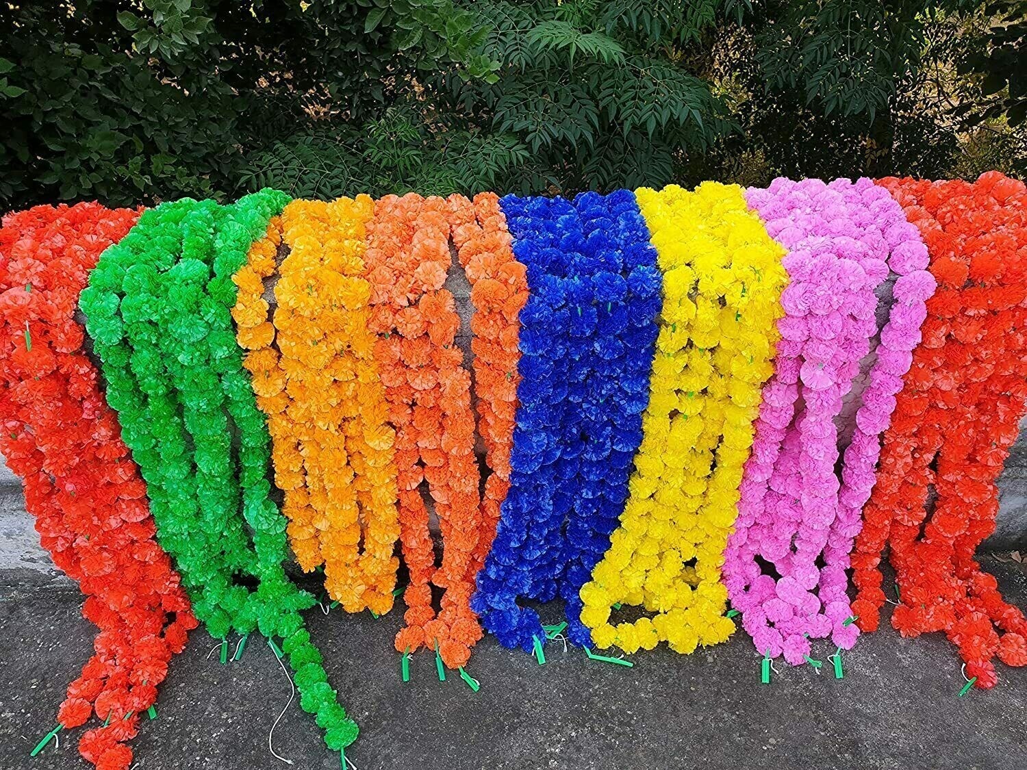 Wholesale Indian Mix Color Marigold Flower Mehndi Decoration Artificial Garlands